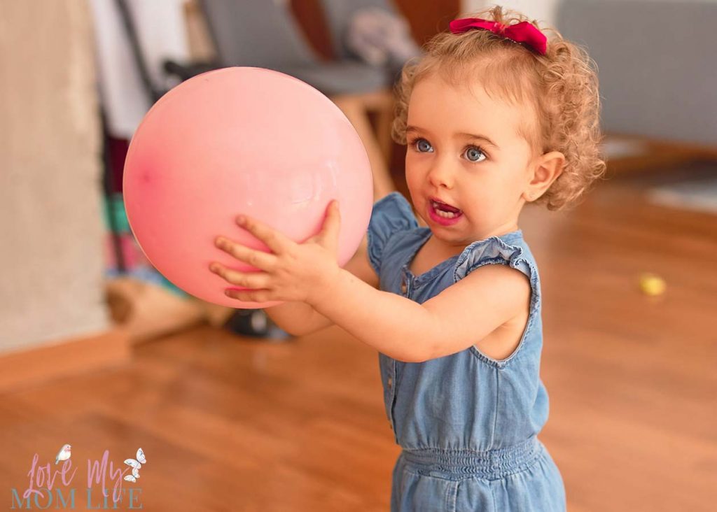 Toddler Indoor Games - playing the balloon game